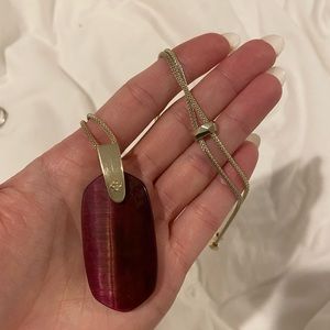 Kendra Scott Maroon Gold Adjustable Necklace
